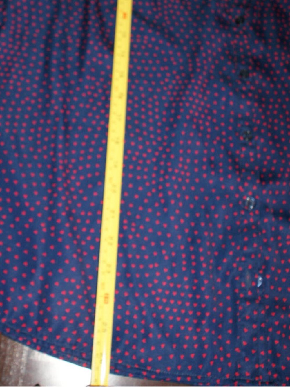 ModCloth blue blouse with small Red Hearts - XL - Picture 12 of 12